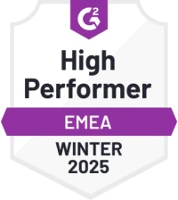 G2 High Performer badge — Event Management Platforms, EMEA, Winter 2025